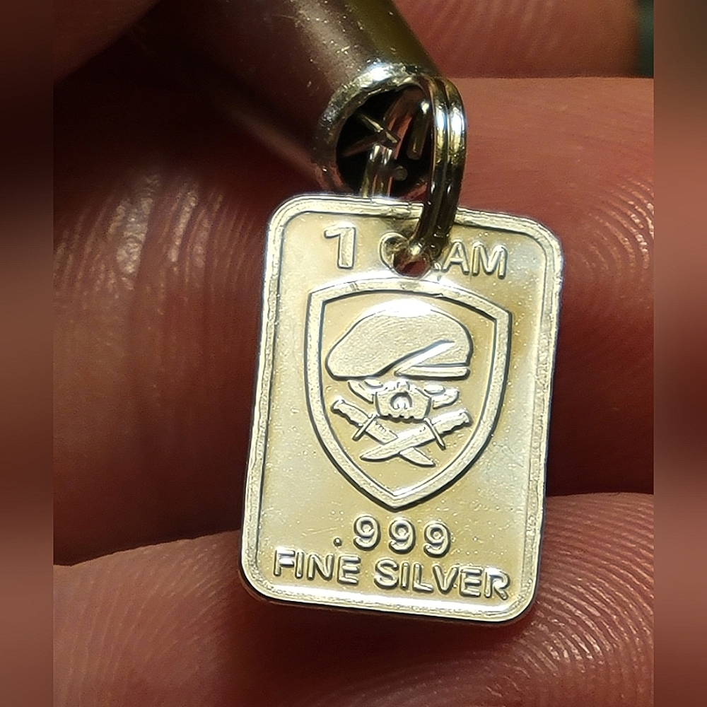 999 Fine Silver Assassin Pendant / Charm - 25mm - New - Handmade item - Rare